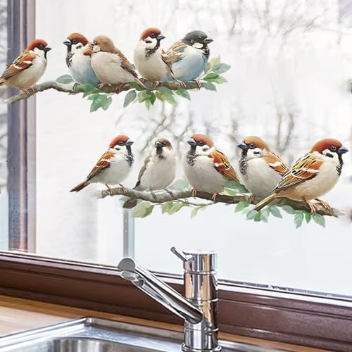 Vinilo decorativo removible de pajaritos en rama para decoración infantil miniatura 6