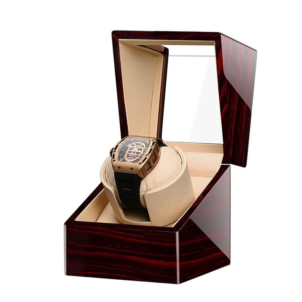 CGCSYZ Watch Winder For Automatic Storage Box Dispaly Case With Quiet Motor And 5 Rotation Modes Ac Or Battery Powered Elegant Showcase (A)