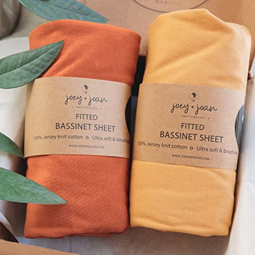 Joey + Joan Fitted Bassinet Sheets 32x19 for Baby Joy Bedside Bassinet, 2pk by Joey + Joan - Used condition - US$20.75