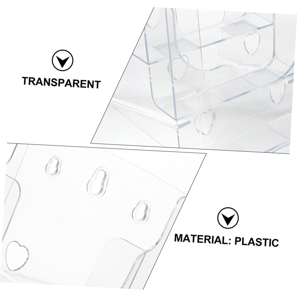 Sewroro Lot de 2 Présentoirs à Dépliants en Plastique, 4 Niveaux, Format Compact, pour Classer Brochures et Afficher des Prospectus la Maison Bureau