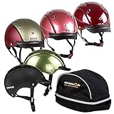 RL24 Kinder REIT-, Fahrrad- und Skihelm Choice Turnier Casco Dark red Shiny S (52-56cm) inkl Helmtasche