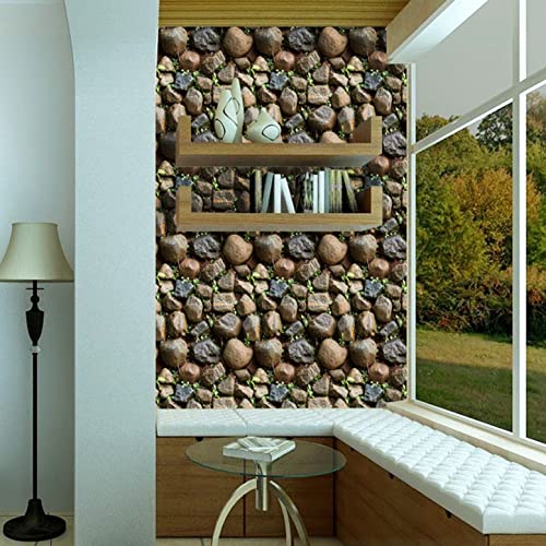 wolpin Wall Stickers Wallpaper Decals Self Adhesive 3D Stone DIY, Stone Color wolpin Wall Stickers Wallpaper Decals Self Adhesive 3D Stone DIY, Stone Color