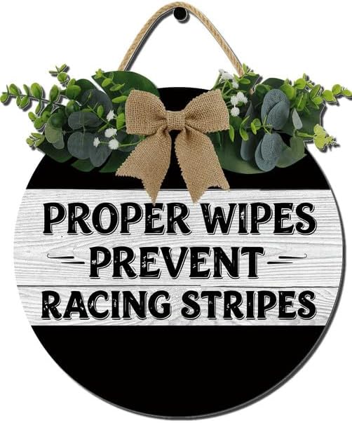 Bathroom Decor Wall Sign 12 * 12 Inch - Farmhouse Rustic Wooden Wreath Hanger | "Wash Your Worries Away"