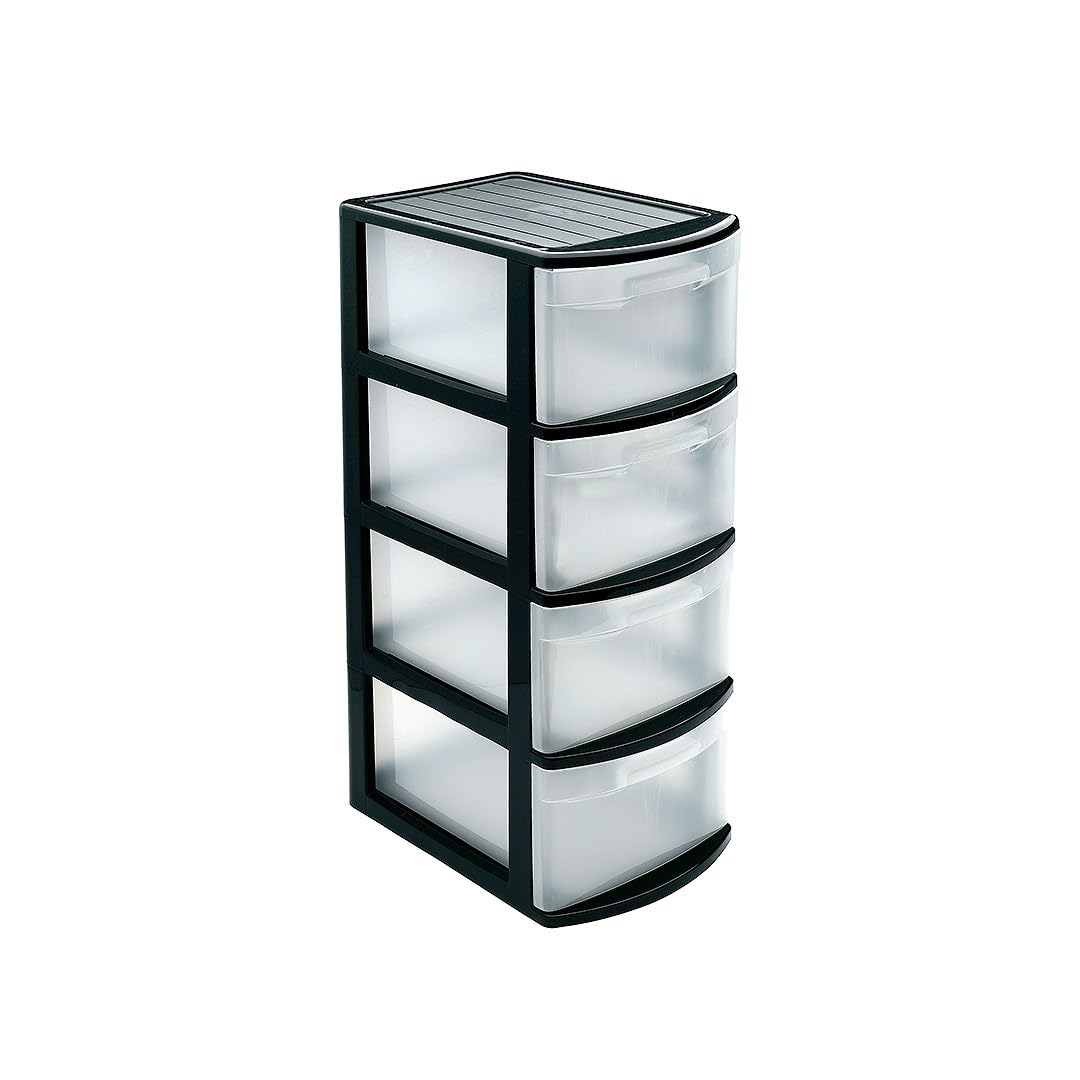 Commode sol 4 tiroirs anti-humidité pour ranger le cellier sans abîmer