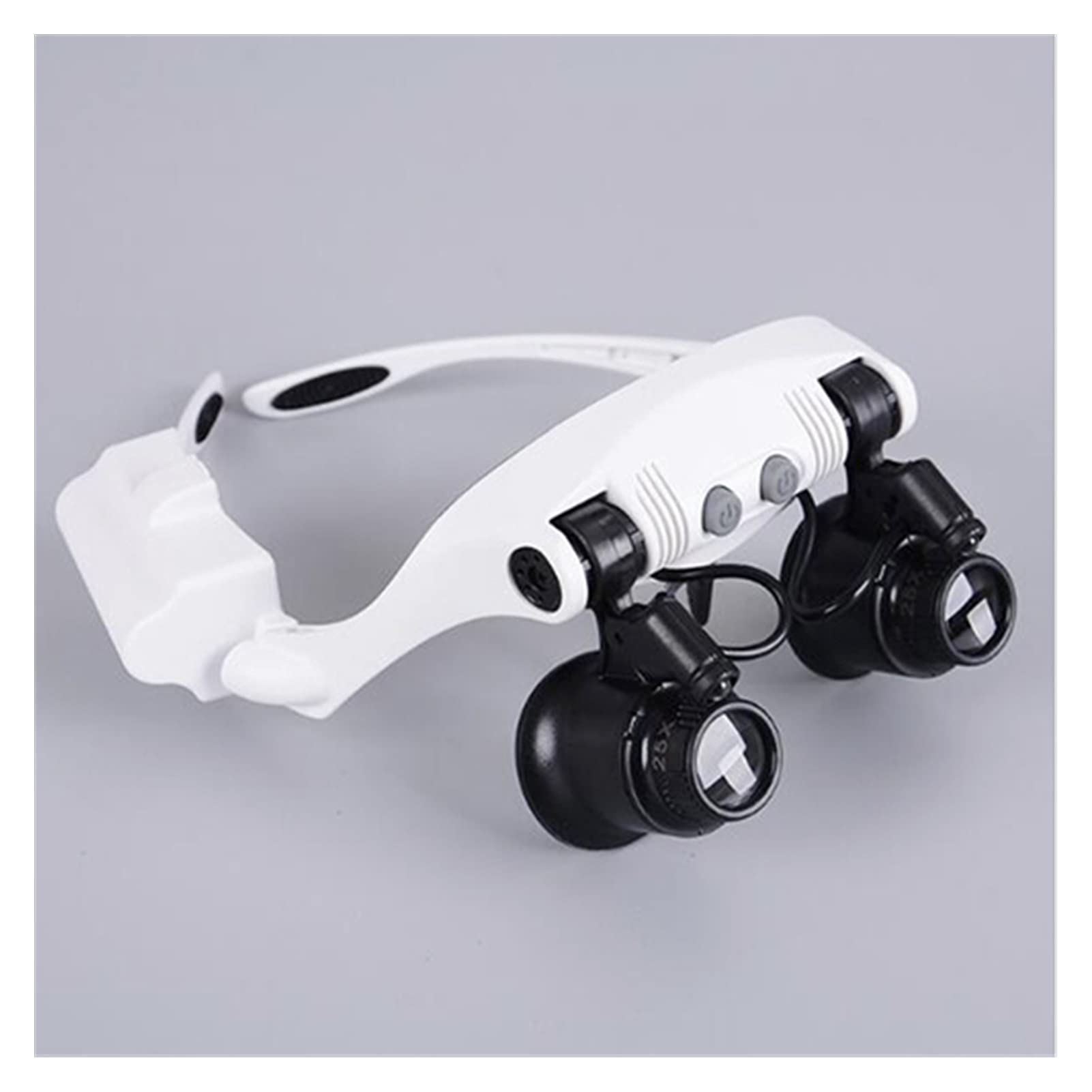 Gafas con Lupa para La Cabeza, Lupa De Diadema, Lupa con Lente 10X, Lupa Iluminada 10X 15X, Lupa con Luz, Herramientas De Reparación con 8 Lentes 20X 25X