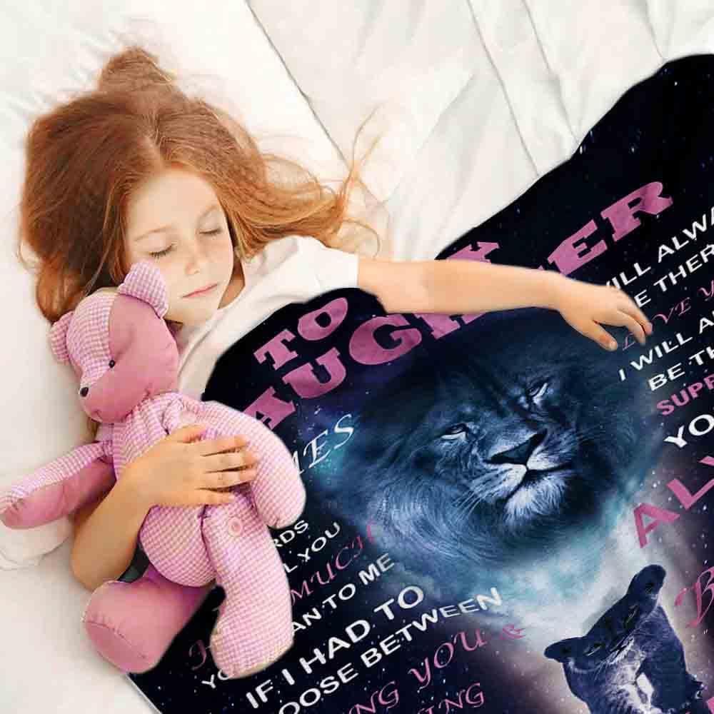 Yutrrpe Daughter Gift Blanket from Dad - Birthday &, Lightweight Flannel for Bed & Sofa