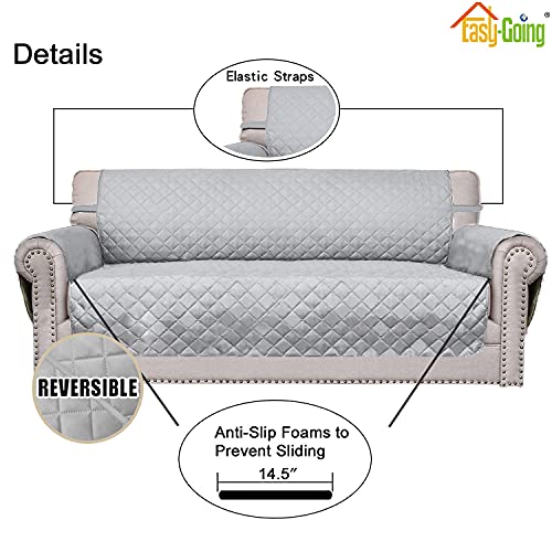 image for Easy-Going Reversible Oversized Couch Cover for 3 Cushion Couch Sofa C
