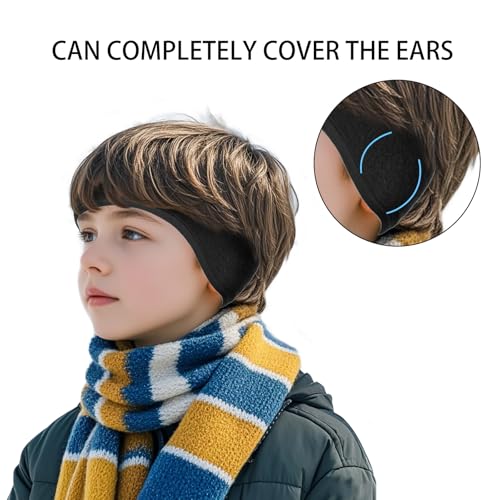 4 Pcs Kids Ear Warmer Fleece Headband Winter Ear Warmer Headband Fleece Running Ear Muffs for Child Outside Running Sporting (Black,blue,red,grey)4