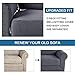 H.VERSAILTEX 2 Pieces Arm Chair Slipcover Furniture Protector Covers for Living Room, Rich Textured High Spandex Small Checks Knitted Jacquard (Charcoal Gray)