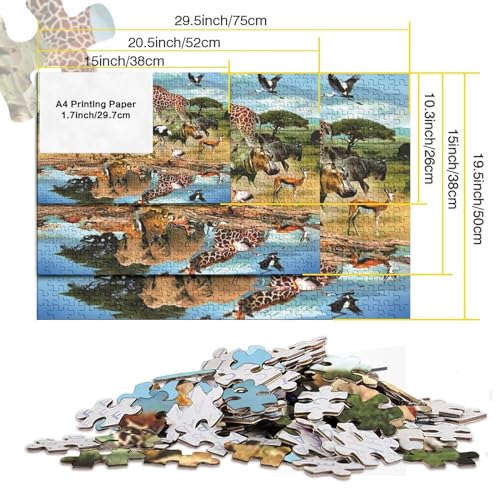 Puzzle 1000 pièces jeu d'intelligence 3D puzzle animaux 75x50cm - 5