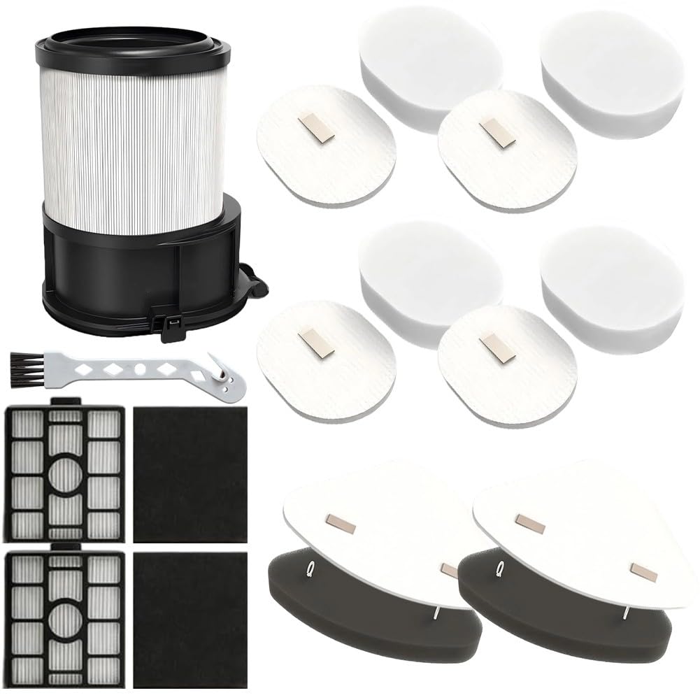Kit de filtros de repuesto para Shark IP3251EUT, IP3225EUT, prefiltros de espuma HEPA con cepillo de limpieza para aspiradora inalámbrica PowerDetect