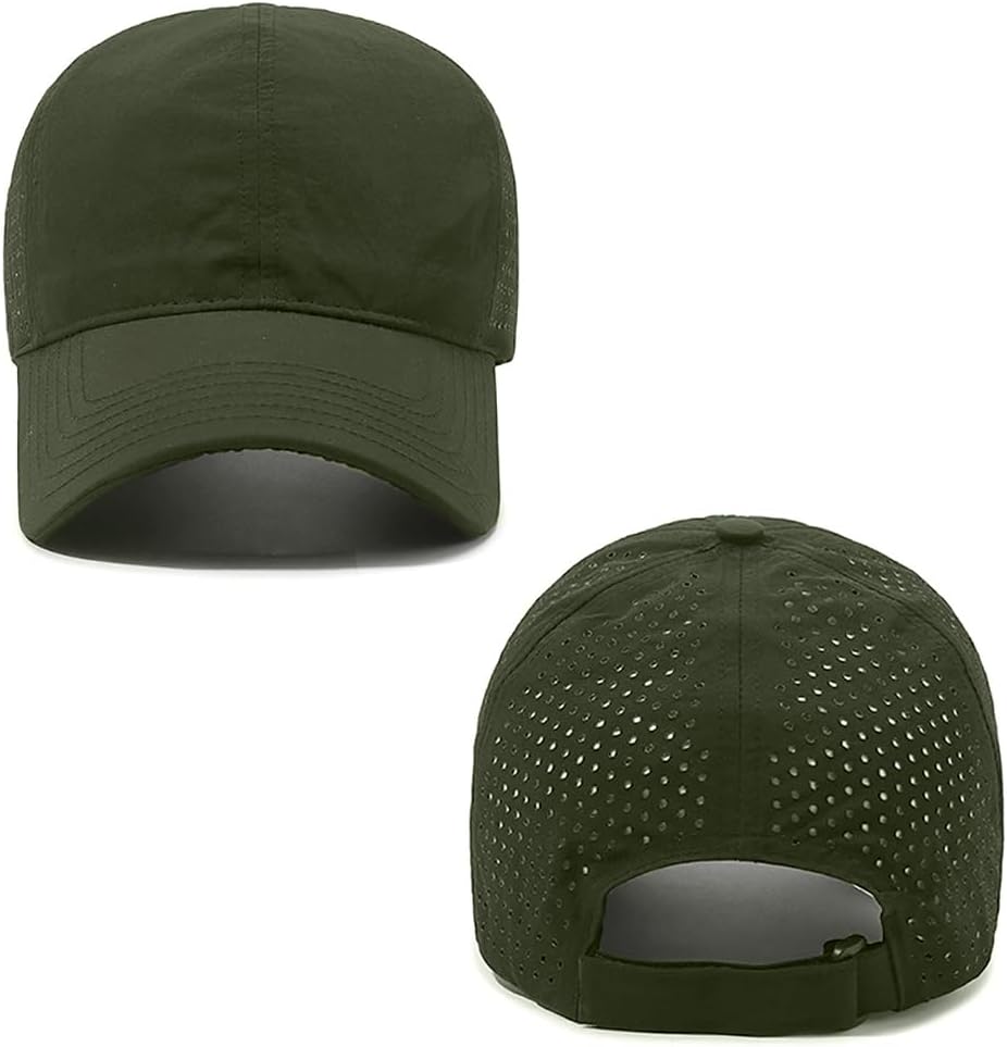 Quick Dry Baseball Cap Curved Brim Hat Laser Cut Mesh-Back Cap - Image 4