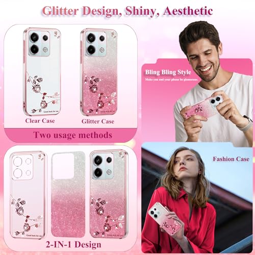 Coque Redmi Note 13 silicone transparent paillettes