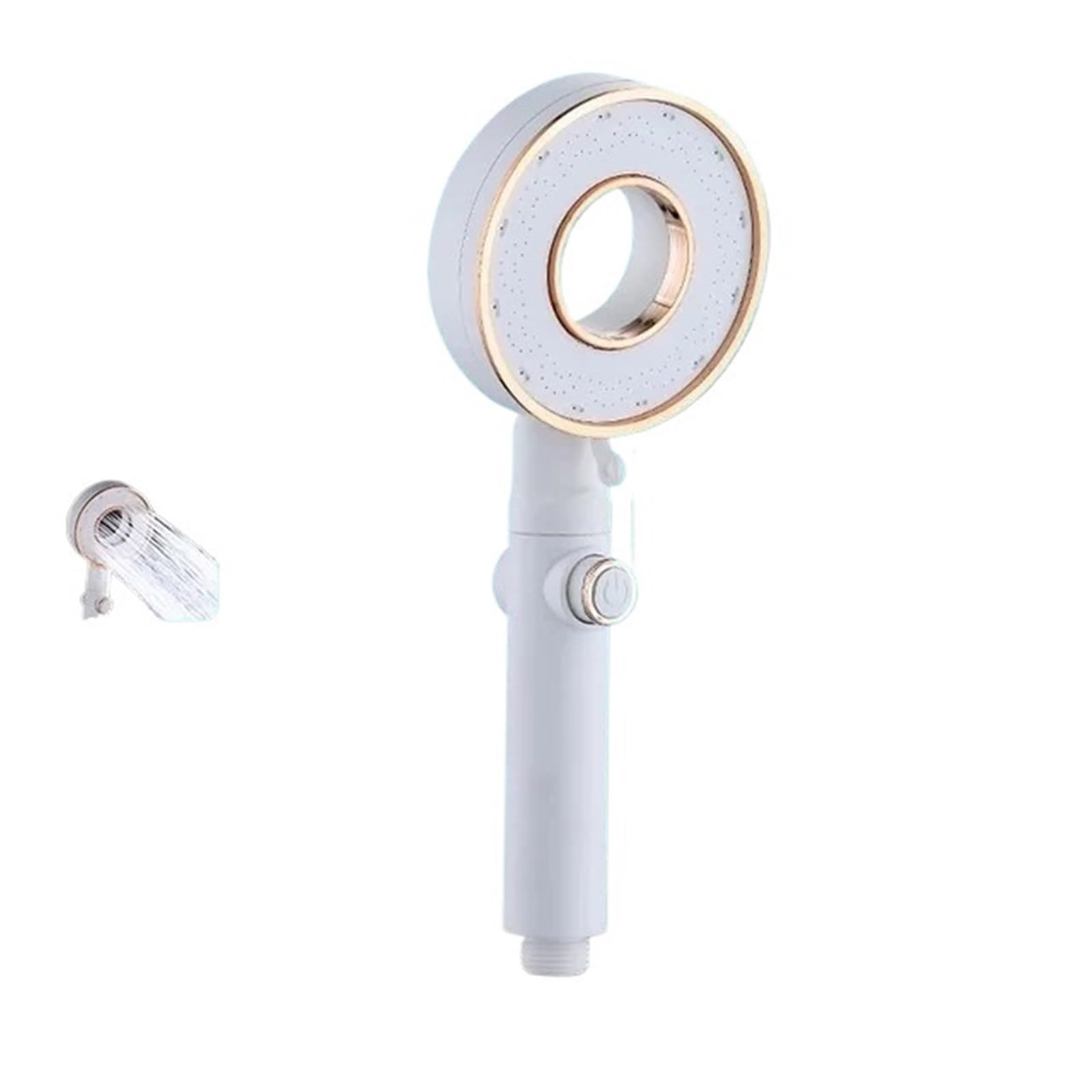 Shower Head Shower Head High Pressure 3 Modes Adjustable Showerheads Water Saving One-Key Stop Water Spray Nozzle Bathroom Faucet Accessorie(White)