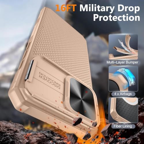 Image of for 18 Pro Case with Slide Camera Cover, Fit for Magsafe Rose Gold