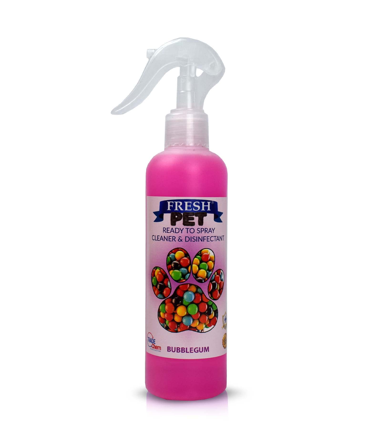 Trade Chemicals Fresh Pet 250ml Mini Spray / 2 in 1 Kennel Disinfectant and Deodouriser (Bubble Gum)