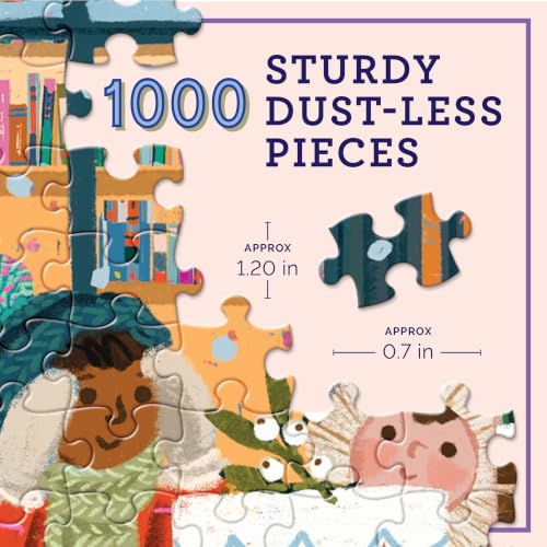 Image of eeBoo Holiday Bakery 1000 Piece Square Jigsaw Puzzle, 23 inch x 23 inch | Double coated, sturdy & dust free pieces with a satisfying snap. Includes full color reference insert. Vibrant, original art