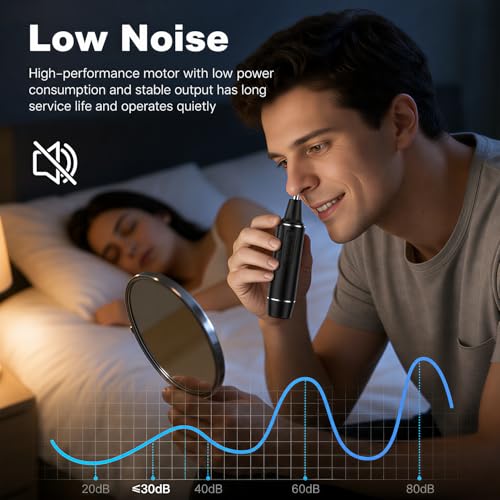 Image of Nose Hair Trimmer for Men,Rechargeable 3-in-1 Professional Painless Eyebrow & Facial Hair Trimmer for Men Women,Multifunctional Trimmer with IPX7 Waterproof,Powerful Motor and Dual-Edge Blades