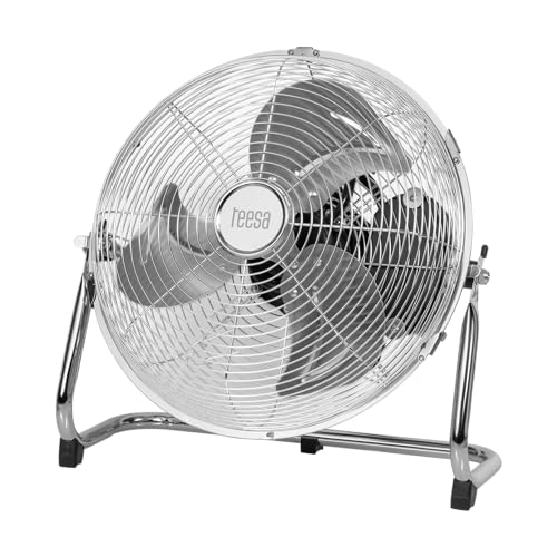 Teesa Ventilador de suelo 30 cm metal 50 W 3 modos de velocidad base antideslizante TSA8057