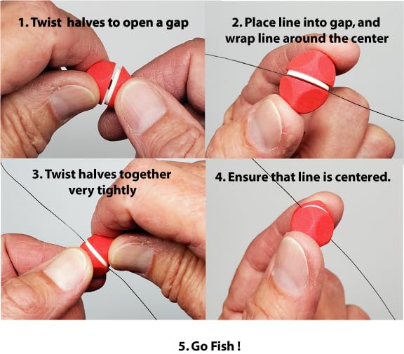 American Strike Indicator - Señuelo para Pesca con Mosca Flotante. Diseño Unificado Fácil de Usar - Sin Piezas para Perder. Rojo y Blanco miniatura 2