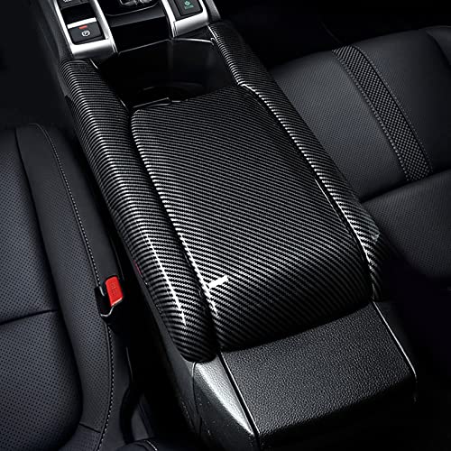 Image of Armrest Storage Box Cover Decals for Honda Civic 2016 2017 2018 2019 2020 2021 10th Gen Accessories ABS Carbon Fiber Stickers