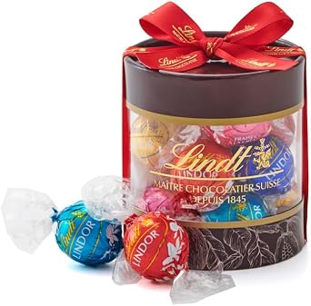 Lindt Official Lindt Chocolate Lindor Gift Box, Summer Gift, 8 Pieces, Individually Packaged, Carrying Bag Included, Shopping Bag XS Included