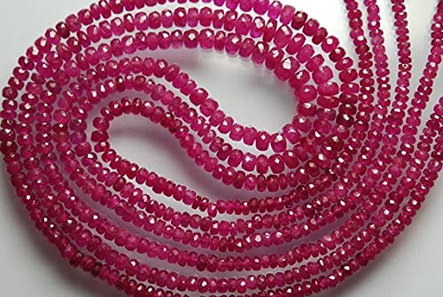 Ruby de Mogok perles rondelles facettées 5-2.5mm pour création de bijoux