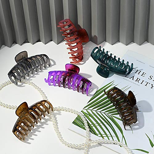 image for YMHPRIDE 6 Packs Hair Claw Clips Large Claw Clips for Women Non-Slip J