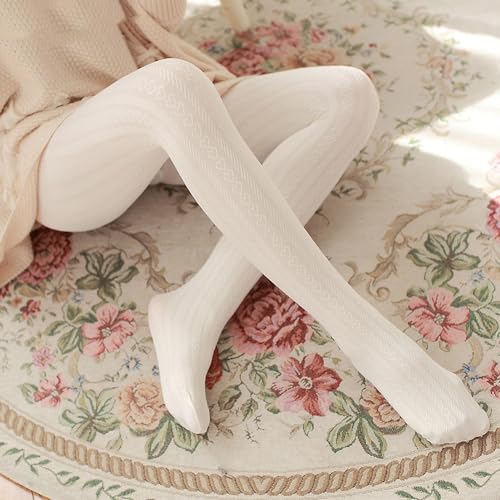 Image of Mrotrida Women's Heart Pattern Tights Elastic Jacquard Love Heart Pantyhose Stockings