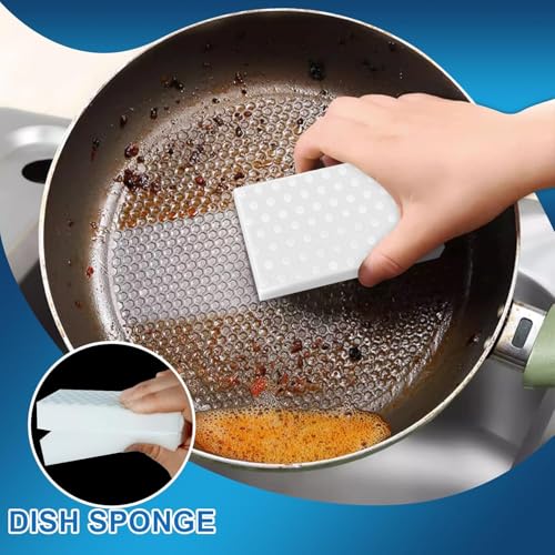 Image of Melamine Sponge Cleaning Block for Kitchen Surface Cleaning, White Cleaning Sponge for Utensils Sink Shoes and Household Use (Pack of 6)