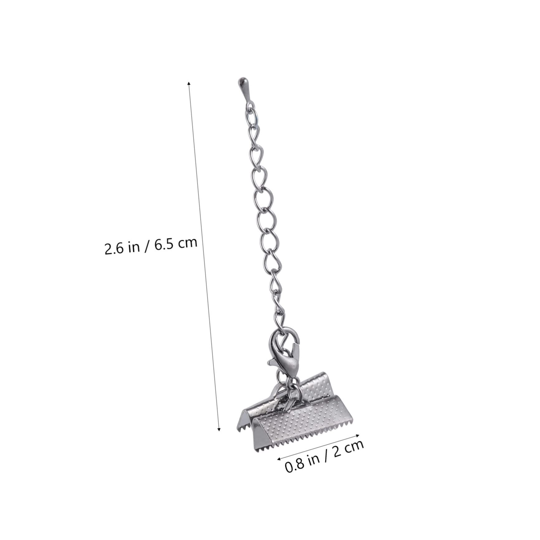 NUOBESTY 20mm Jewelry Crimps DIY Tail Chain Buckle Clip Sturdy Iron Material for DIY Jewelry Accessories