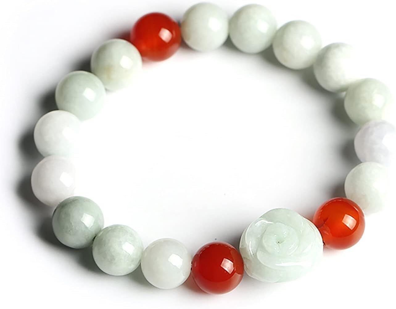 Nzpost Men's Pixiu_one Size Crystal Bracelet,Agate Bracelet,Crystal Bracelet 7A Lucky Pixiu Flower Charm Balance Bracelet Natur