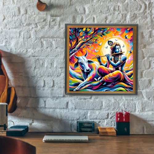 Image of Whattacraft! DIY Acrylic Paint By Number Kit For Adults Kids Beginner Number Painting Kit DIY Canvas Painting Wall Decoration,Krishna Color (WAC1-118), Multicolor