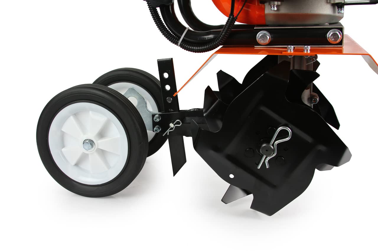 Motoazada motocultadora 52 cc 1,9 CV motor a gasolina y aceite 2 tiempos de explosión área de trabajo 30 cm zapata