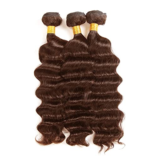 Creuost Deep Wave Human Hair Bundles #4 Chocolate Brown Hair Extensions Cheveux Humains TisséS For Women Unprocessed Brazilian Virgin Hair 3 Bundles Total 150g 18 20 22 Inch – vue 6