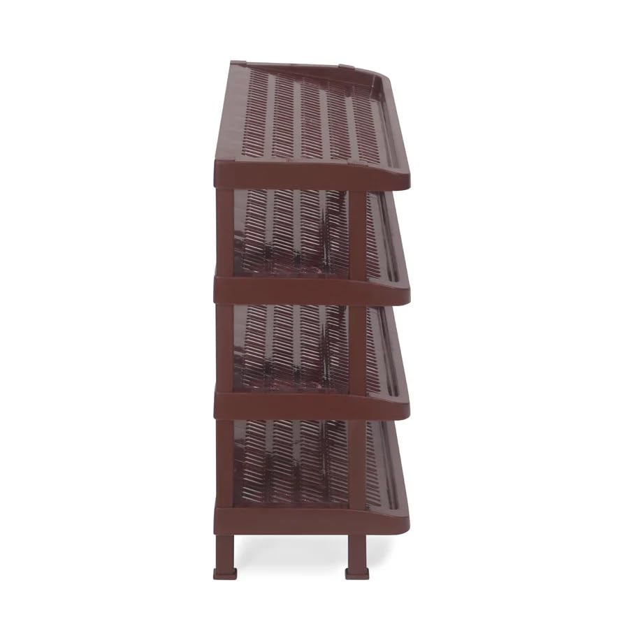 Image of Nilkamal Multipurpose Rack for Book Shelve | Shoes Storage Rack | for Home Shoe Stand|Kitchen Rack (Maroon, 4 Shelves)