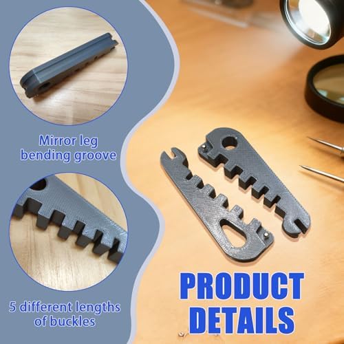 Hikiwin 2 Piece Set Eyeglass Temple Curvature Adjuster Tool, Eyeglass Frame Adjustment Multi Function Tool, Glasses Leg Adjustment Repair Tool, Mini Glasses Arm Repair Kit - 2