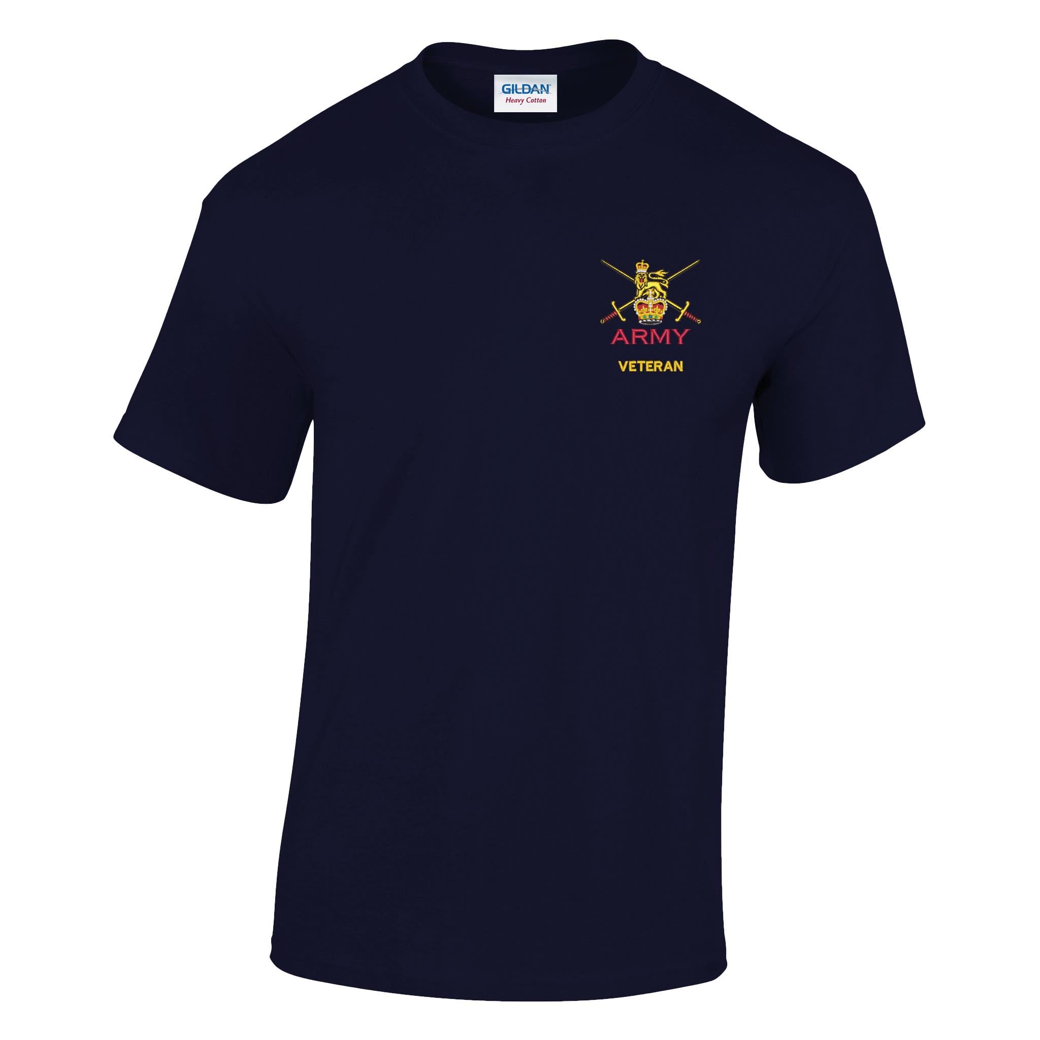 The Military Store Men's Navy Army Veteran Embroidered T-Shirt, 2X Large
