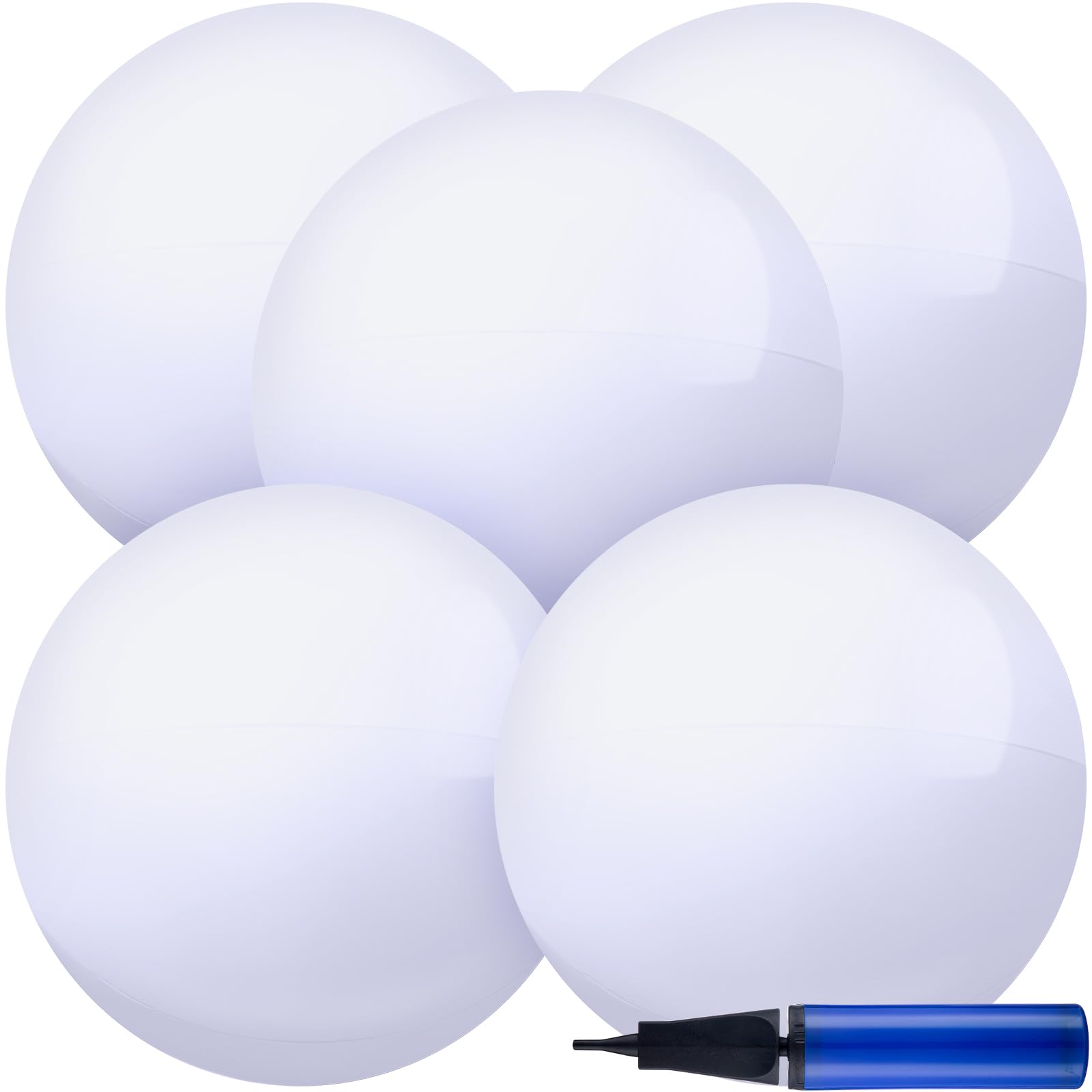 Chumia 18 Inch Fun Bouncy Balls 5 Pcs Rubber Inflatable Beach Ball Bouncing Sensory Playballs with Hand Air Pump for Park Backyard Beach Indoor Outdoor Party Favors