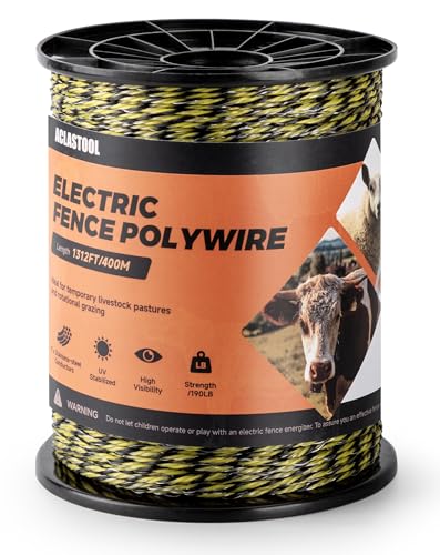 Aclastool Electric Fence Wire 1312ft 400m Upgraded 9 Stainless Steel Strands for Reliable Conductivity and Rust Resistance UV Resistant