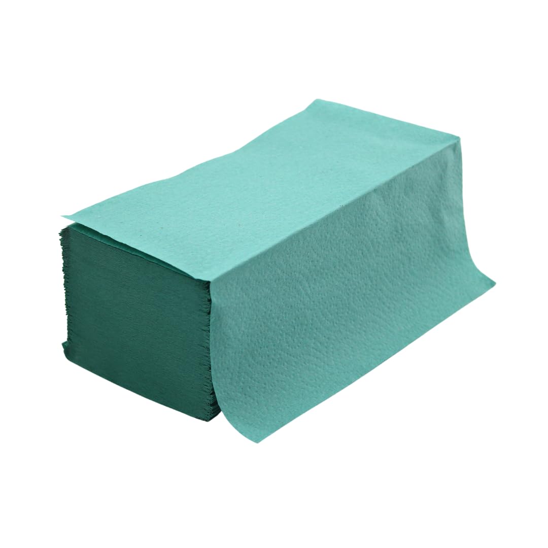 Enpack Pakla 5000 Papierhandtücher - 25x23 cm ZZ-Falz grün - 1-lagig Papiertücher - Allzweck Handtücher - Spender tauglich - Universal Handtuchpapier - Einweghandtücher - Einmalpapier