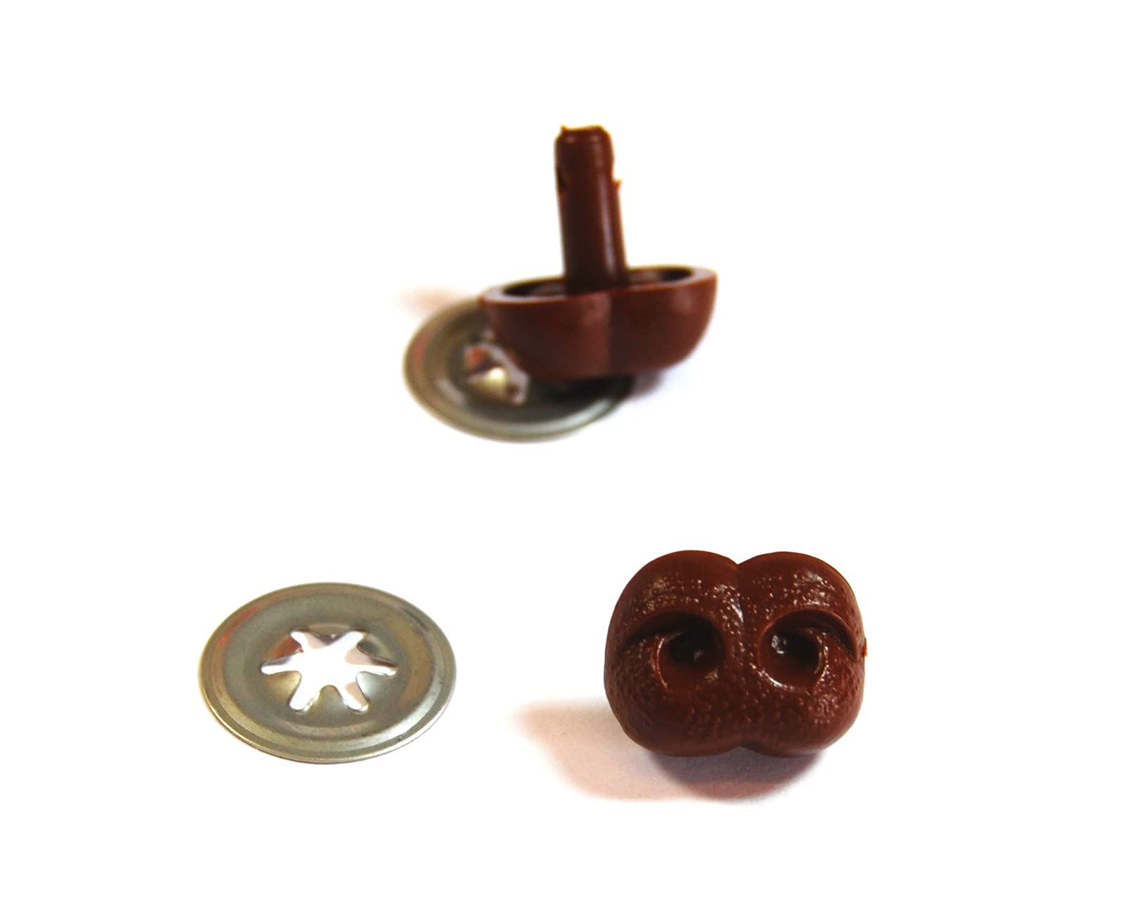 celloexpress Pack of 2 - BROWN Animal Noses 30mm Metal Backs - Teddy Bear & Soft Toy Making Detailed Nosess
