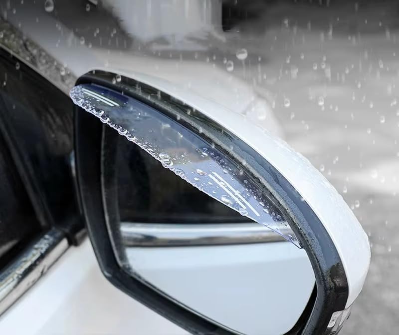 QAWACHH 2 pcs Car Side Mirror Rain Visor Guard, Silicone Auto Transparent Protective Film Cover Sticker, Side Mirror Rain Eyebrow for All Cars