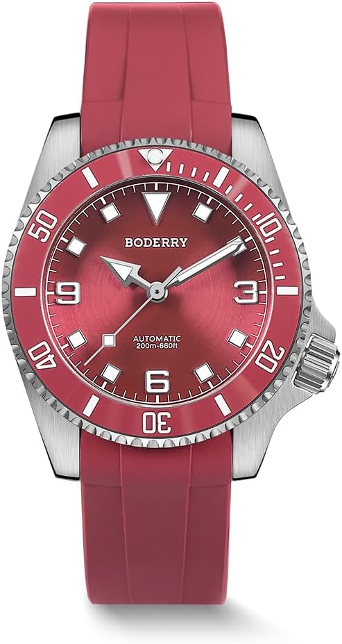 BODERRY Men's Watch 40mm Solid Titanium 3-Hand No-Date NH38 Movement 200M Water Resistant Luminous Japan LumiNova—Admiral