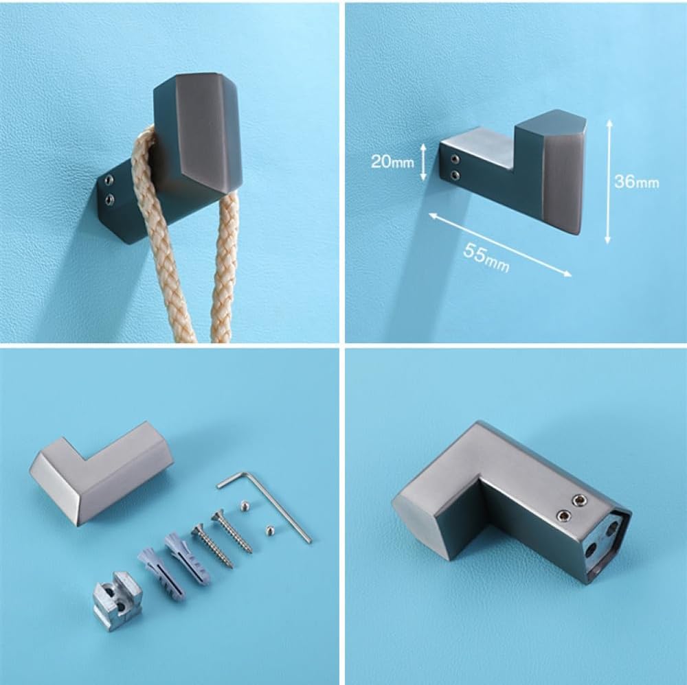 Mydelniczki, szary wieszak na ręczniki Uchwyt papier toaletowy Wieszaki szlafroki Regał do przechowywania, mydelniczka(2 Pcs Robe Hooks)