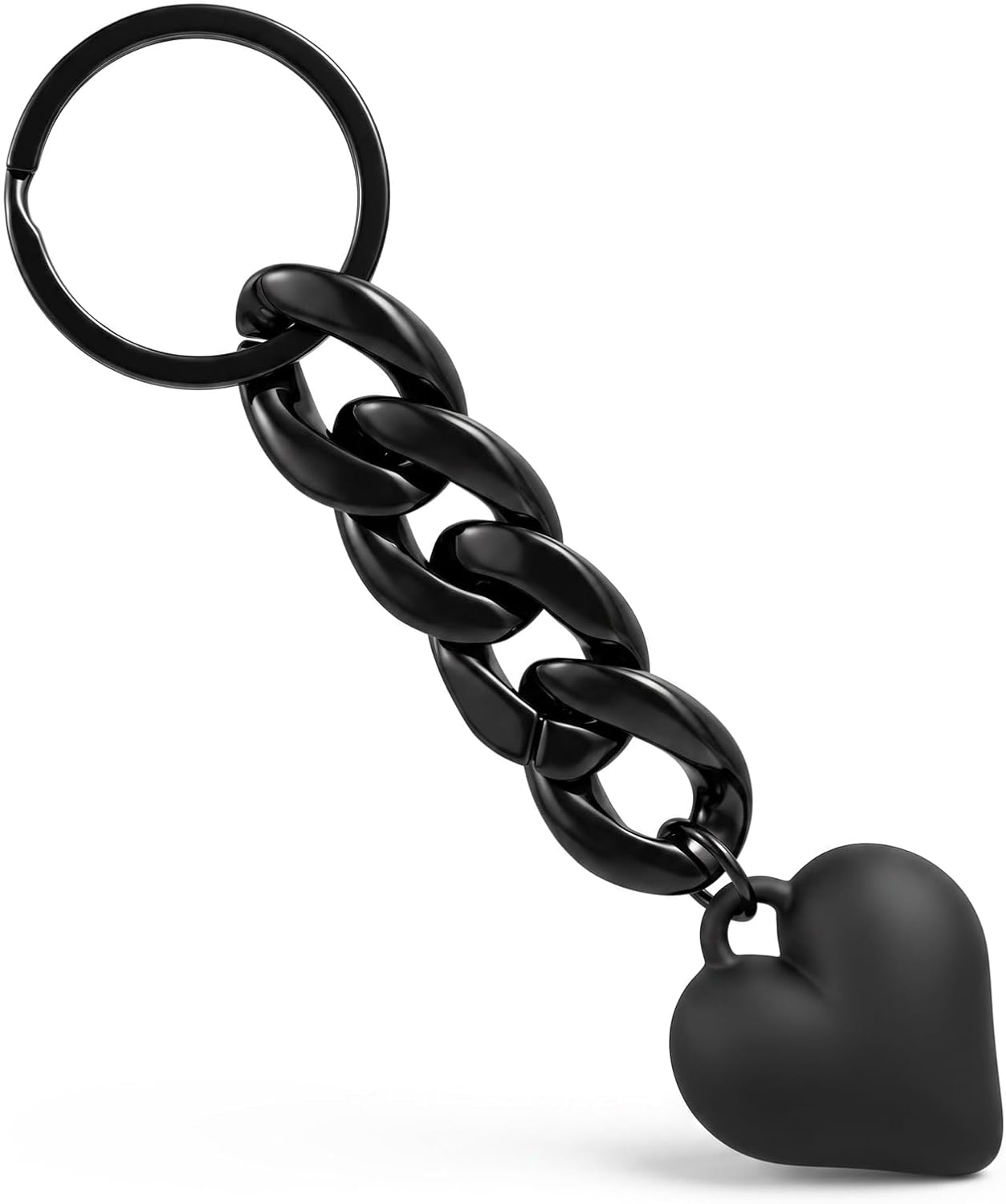 Heart Purse Charms Black Bag Charms for Handbags Goth Link Keychain