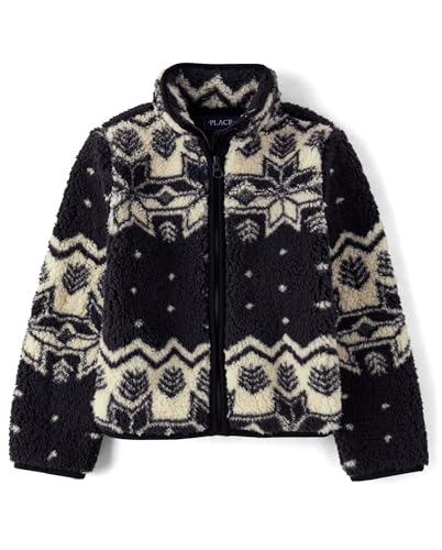 Image of The Children's Place girls Long Sleeve Sherpa Zip-up Hoodie