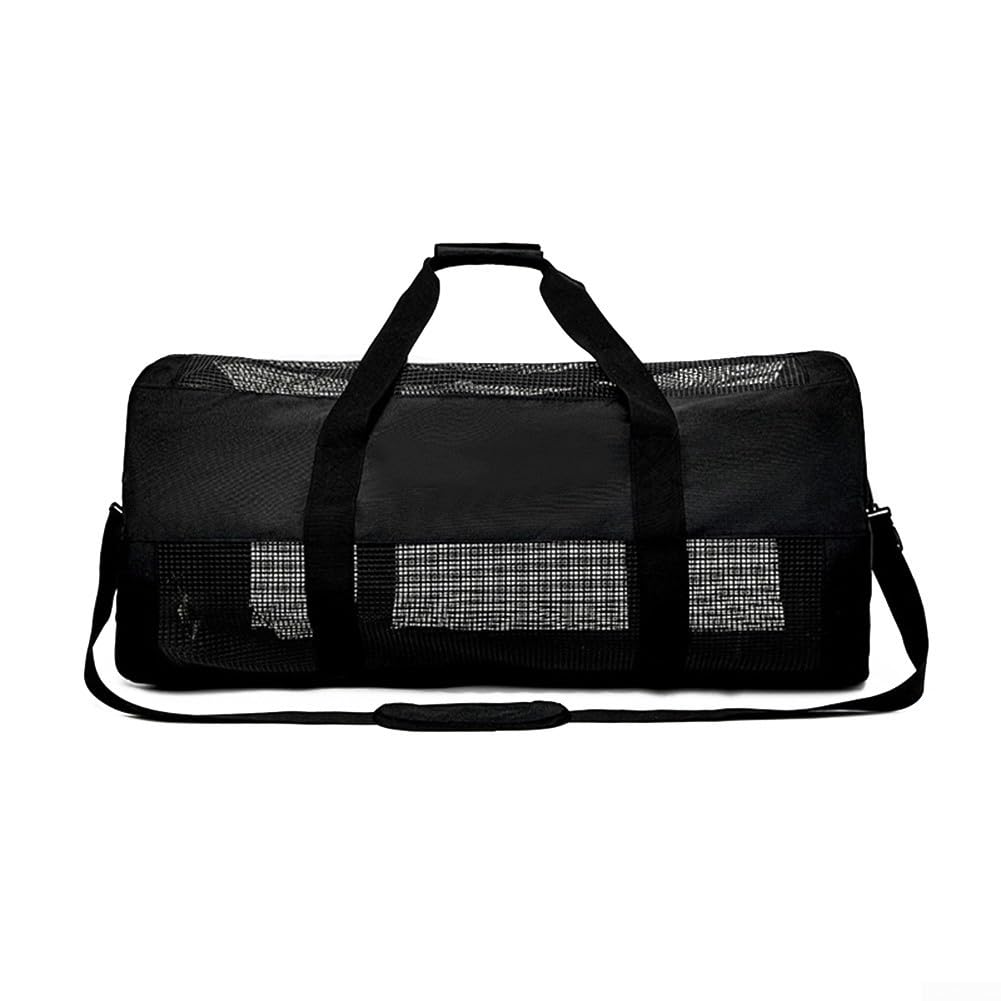 Girftong Scuba Diving Mesh Bag, 60L Quick-Dry Duffle For Gear, Breathable Storage Tote For Swimming, Surfing, Beach And Outdoor Sports Activities(Black)