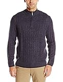 Geoffrey Beene Men's Long-Sleeve Ribbed-Panel Quarter-Zip Sweater