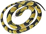 Wild Republic 20775 Gummischlange, Spiel, Königspython, 117 cm, Schwarz, Gelb